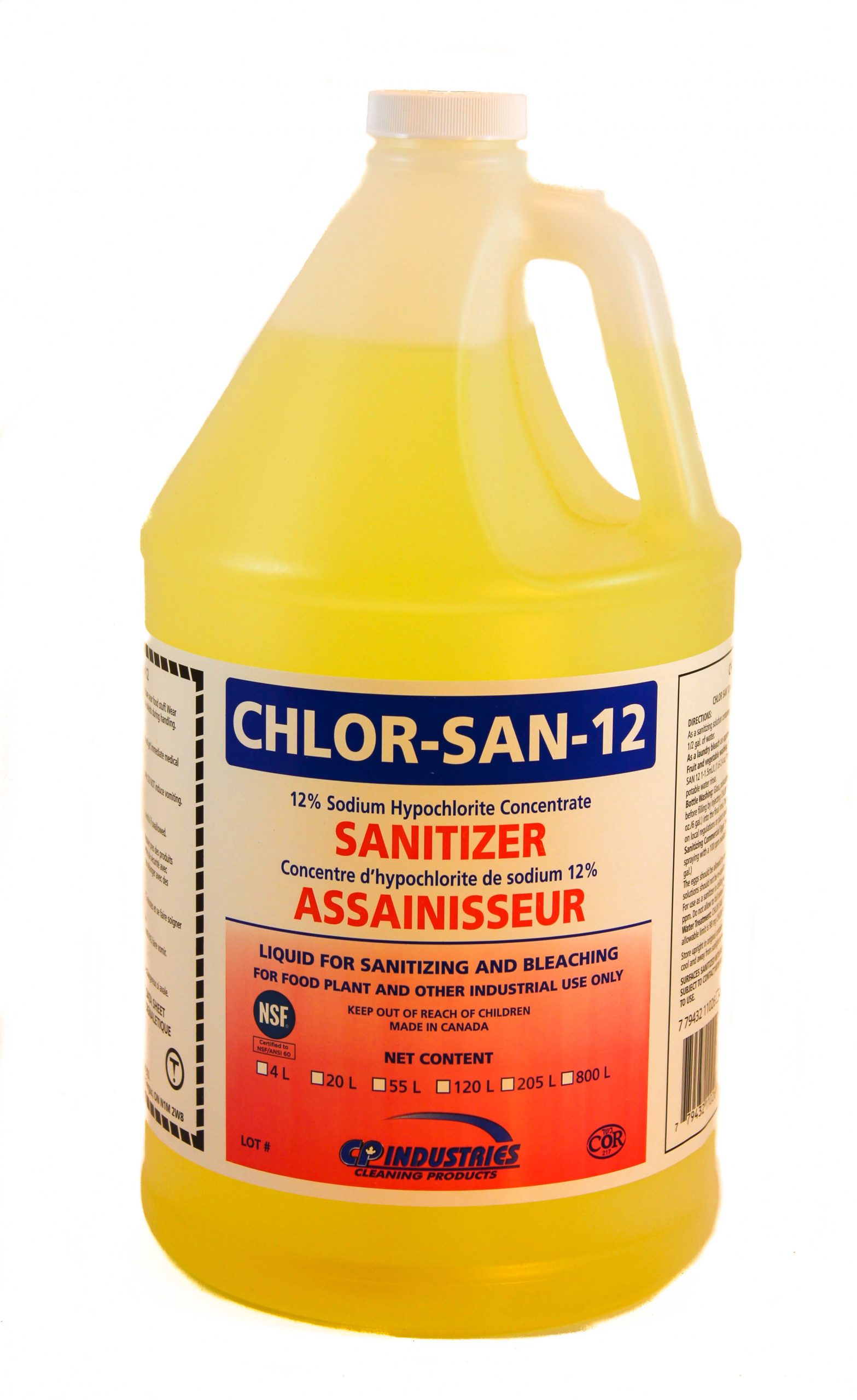 CP Industries Chlor-San-12 - concentrated sanitizer based on liquid sodium hypochlorit